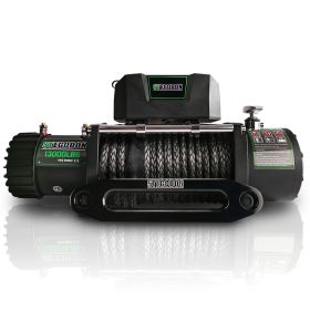 STEGODON New 13000 LBS Electric Winch; 12V Synthetic Rope with Wireless Handheld Remotes and Wired Handle