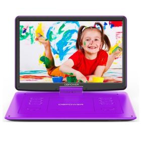 DBPOWER 17.9" Portable DVD Player with 15.6" Large HD Swivel Screen, 6 Hour Rechargeable Battery, Support DVD/CD/USB/SD Card and Others Multiple Disc