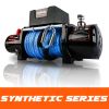 12000LBS SYNTHETIC ROPE WINCH. Load Capacity Electric Winch Kit; Waterproof IP67 Electric Winch with Hawse Fairlead; with Wireless Handheld Remote and