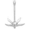 Folding Anchor with Rope Silver 3.3 lb Malleable Iron