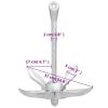 Folding Anchor Silver 7.1 lb Malleable Iron