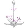 Folding Anchor Silver 3.3 lb Malleable Iron