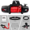 X-BULL Winch-10000 lb. Load Capacity Electric Winch Kit -12V Synthetic Rope Winch; Waterproof IP67 Electric Winch with Hawse Fairlead; with Wireless H