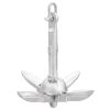 Folding Anchor Silver 1.5 lb Malleable Iron