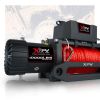 XPV Electric Winch 10000 LBS 12V Synthetic Rope Load Capacity Red Rope Jeep Towing Truck Off Road