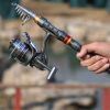 Fishing-Rod-Set Spinning Reel Combo Line Telescopic Carbon-Fiber