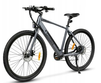 Electric Bicycle 36V 350W 10AH 7S speed 80KM 150KG +APP disc brake front and rear lights 700C*45C KENDA spoked wheel E Bike (Color: Grey)